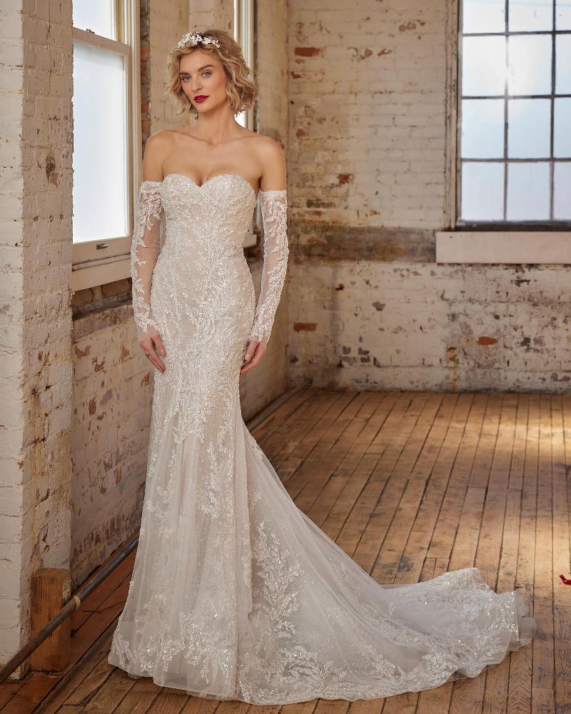 123235-Strapless Lace Wedding Dress with Overskirt5